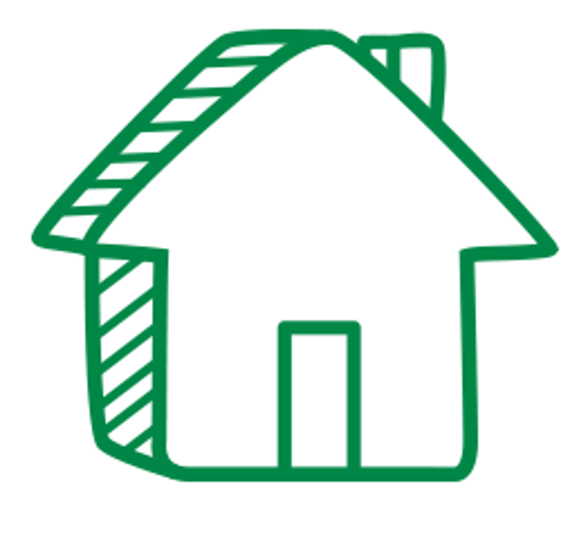 Wohnungs- und Grundstücks-Rechtsschutz - gezeichnetes Haus